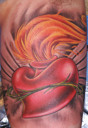 Tattoos - Nature Fire tattoos - Sacred Heart